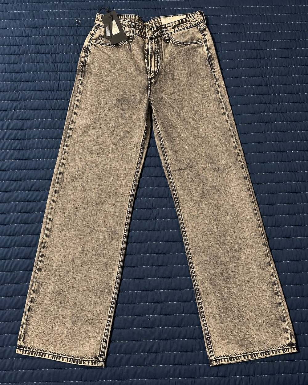 Rag & Bone Featherweight Logan Mid Rise Wide Leg Jeans Size 26 NWT Slate Grey